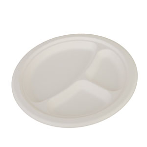 Plato Desechable Biodegradable con Divisiones FIBRA DE PAPEL  9  10