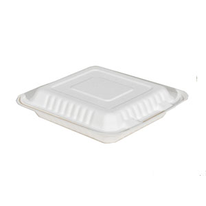 Contenedor 8 x 8 Desechable Biodegradable sin Divisiones FIBRA DE PAPEL