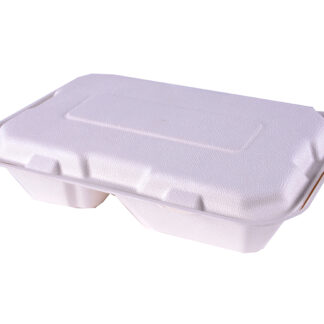 Contenedor Biodegradable para Alimentos con 2 Divisiones