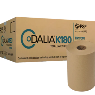 Dalia k180 Toalla Rollo Eco kraft Hoja Sencilla Marron Caja con 6 rollos de 180 metros cada uno-Monterrey
